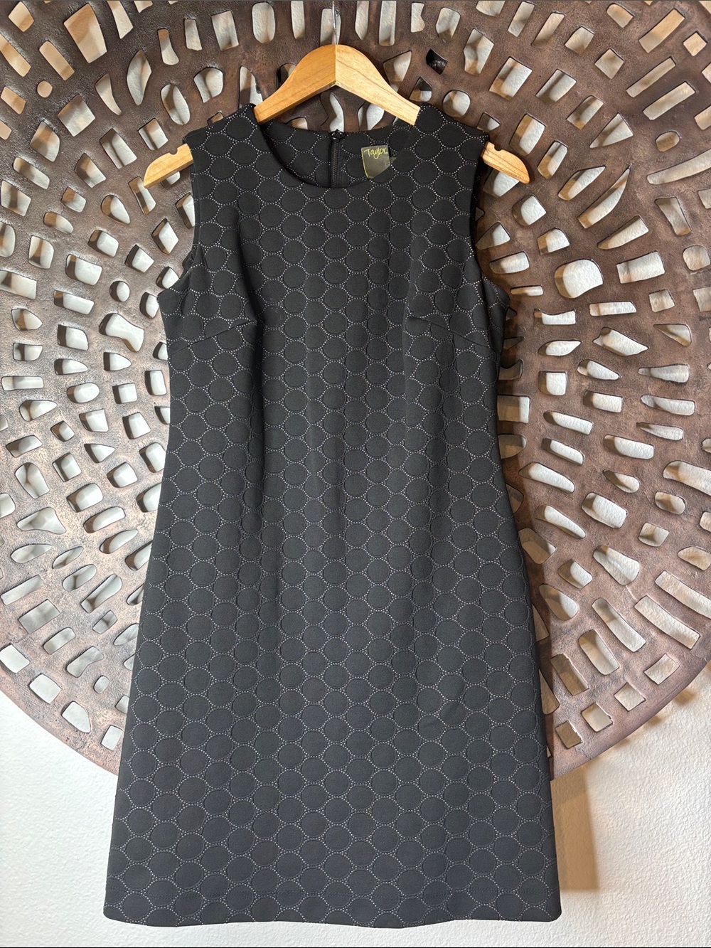 🖤 Taylor Sleeveless Midi Cocktail Dress Women’s 8 Black Stretch Formal Dress 🖤